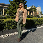 Clara - Haki İspanyol Paça