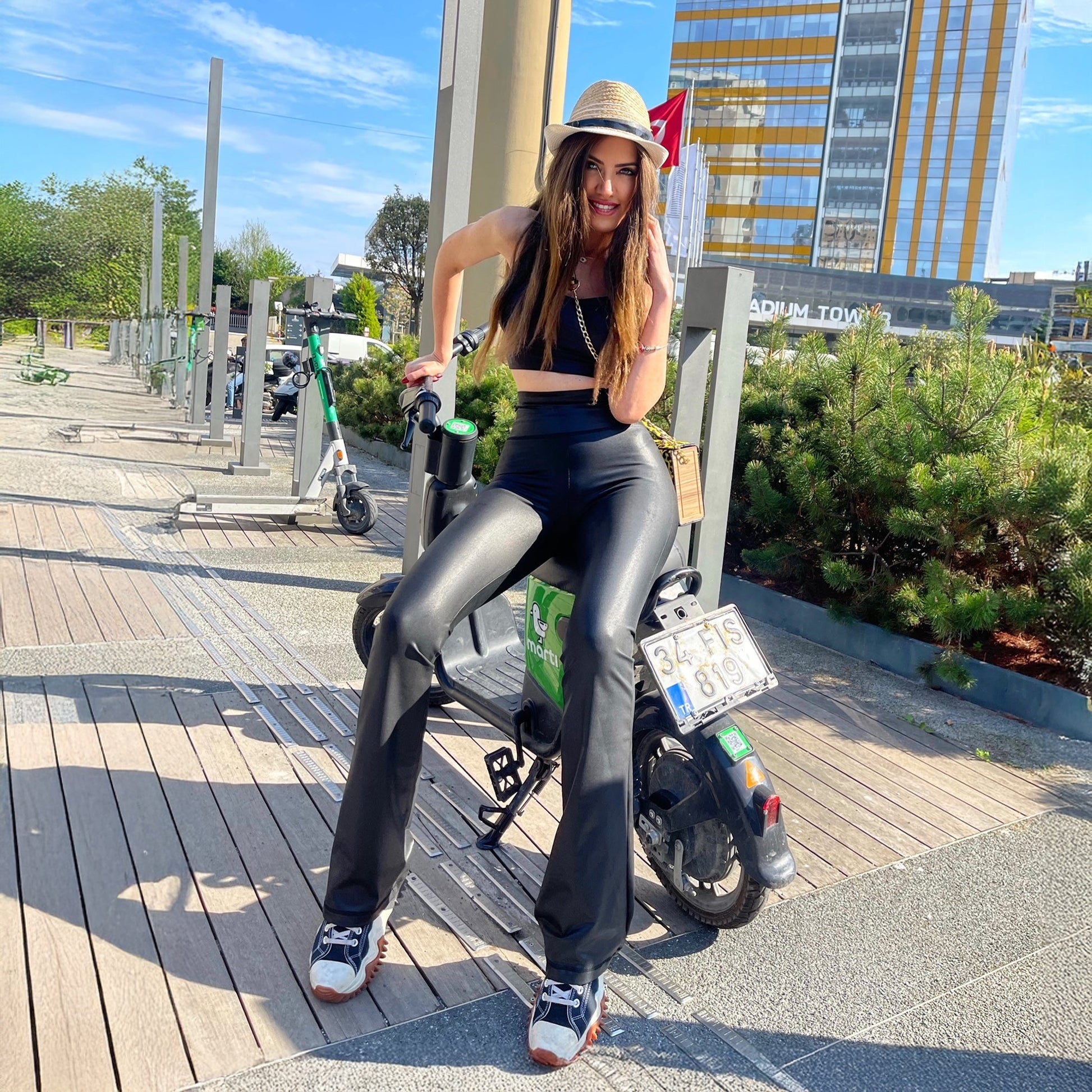 Clara - Deri Görünümlü İspanyol Paça - Seja Store