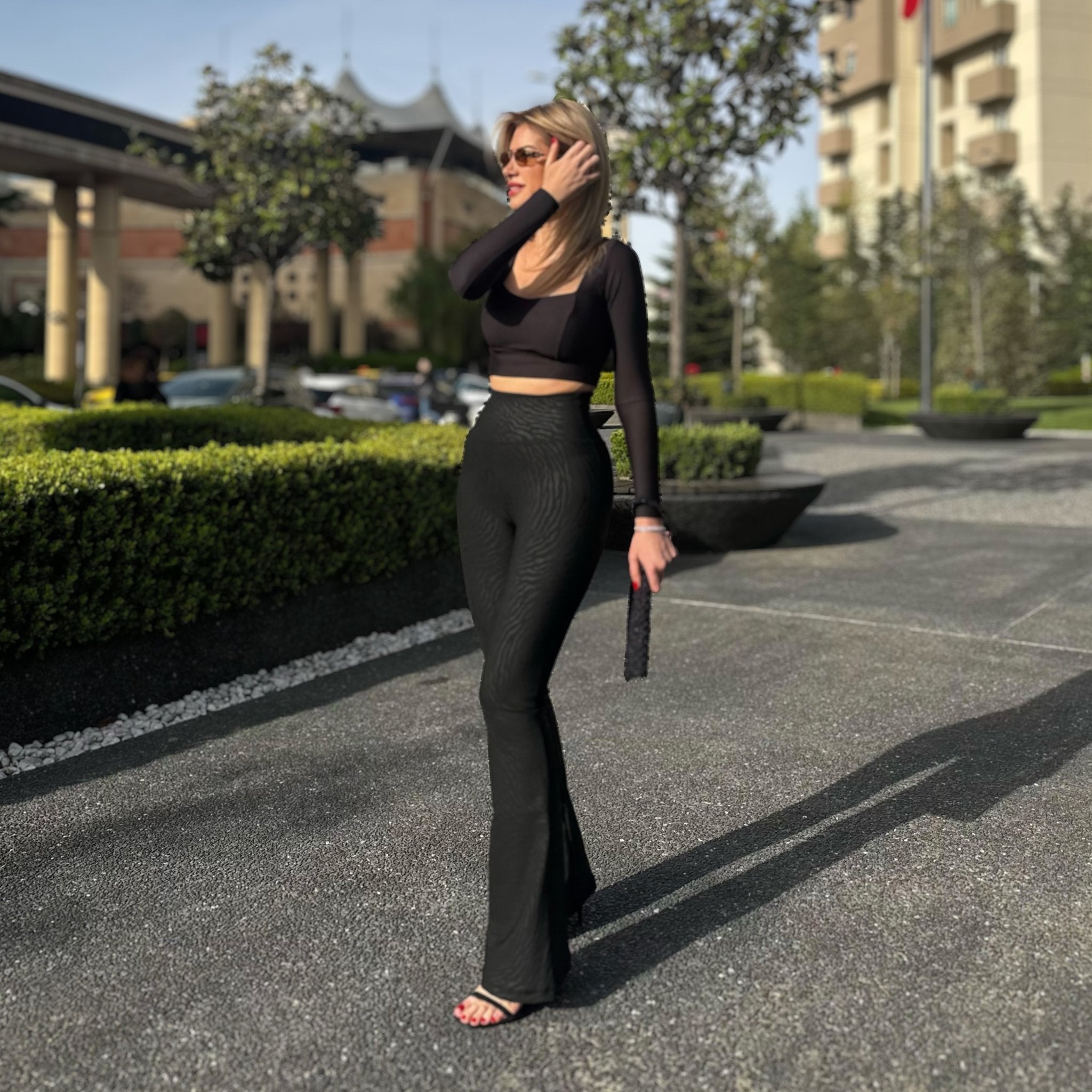 Clara - Zebra İspanyol Paça Tayt - Seja Store